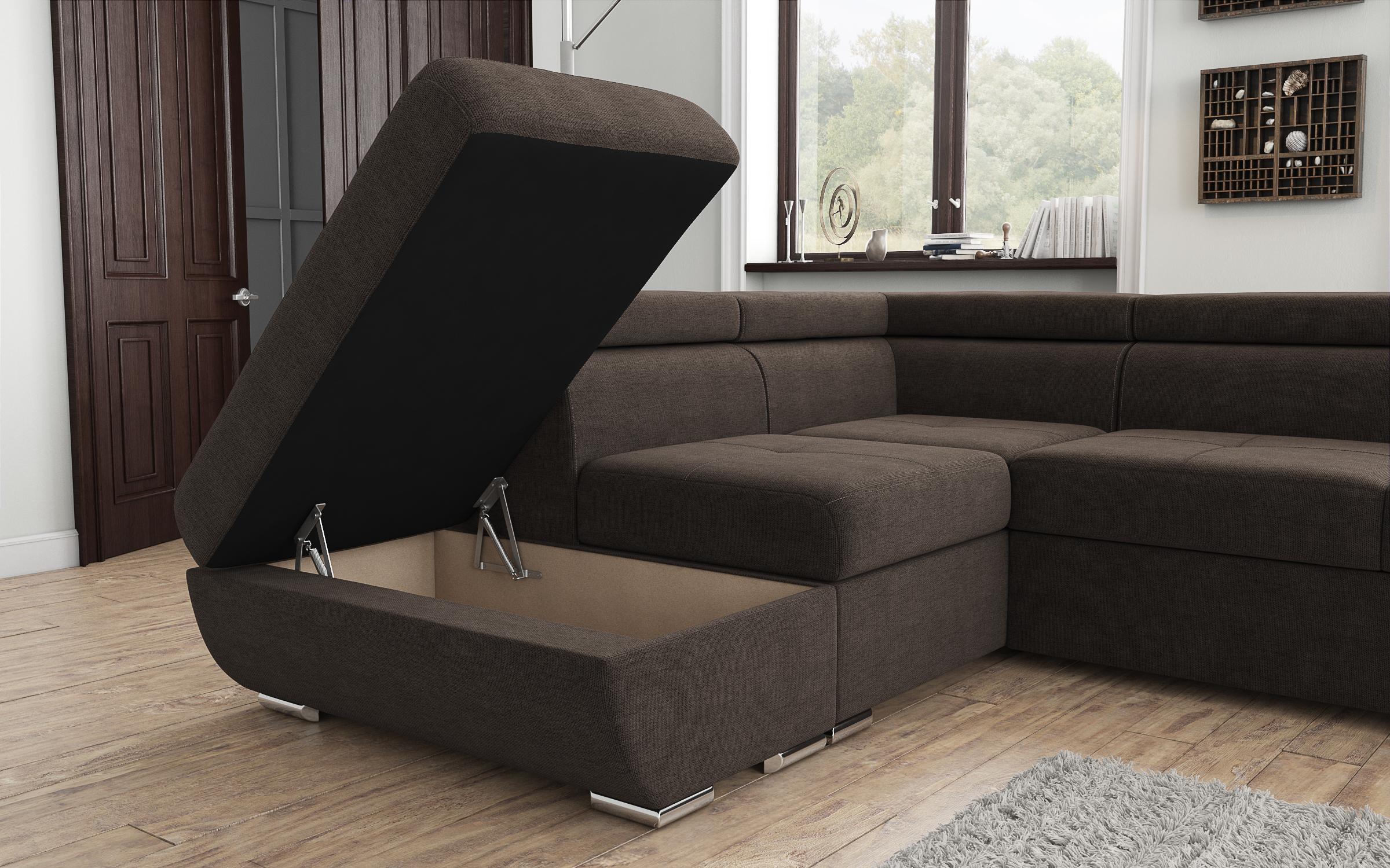 Γωνιακός καναπές – κρεβάτι  Dilan, καφέ  5